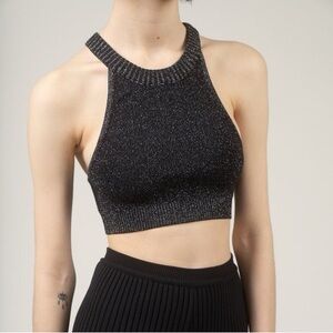 Giu Giu sport dolphin knit black glitter sports bra